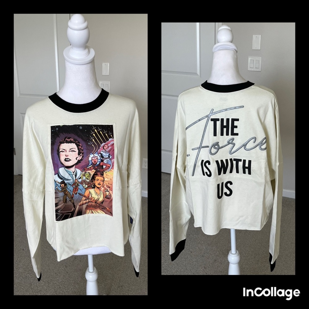 NWT Star Wars Branded Cropped The Force Is With Us Shirt Size Large